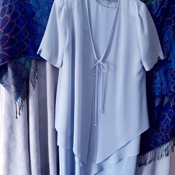 Angel In A Blue Dress! Light Powder Blue Elegant 2 pc - Picture 1 of 6